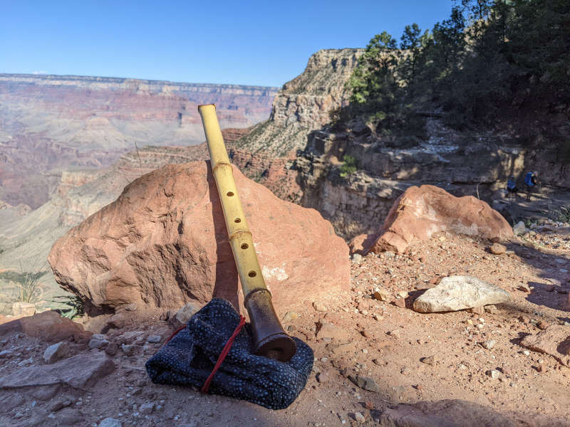 The Bell Shakuhachi at the Grand Canyon – photo by Bogfrej Art ig @bogfrej.art